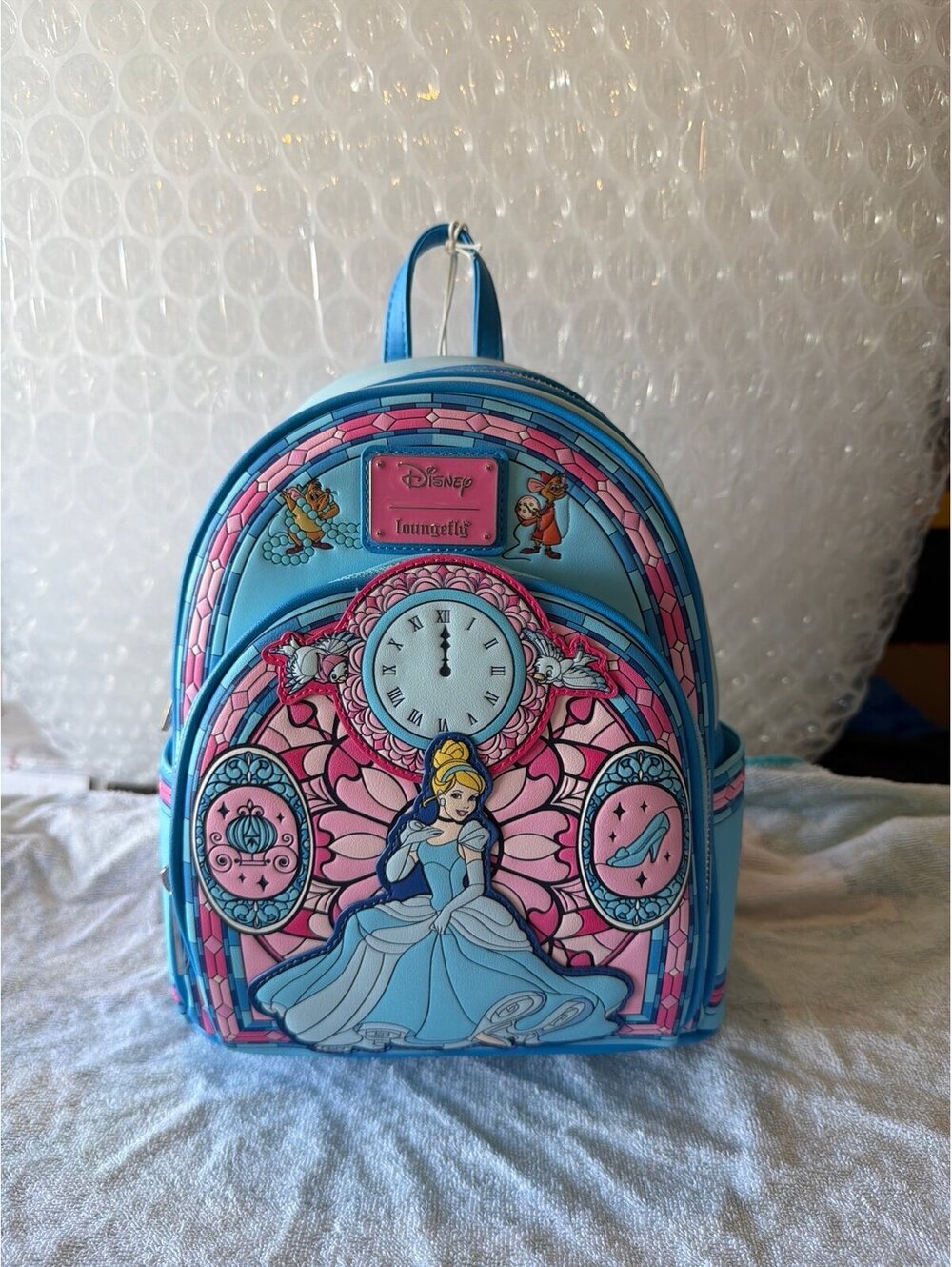 Loungefly Disney Cinderella Stained Glass Portrait Mini Backpack NWT